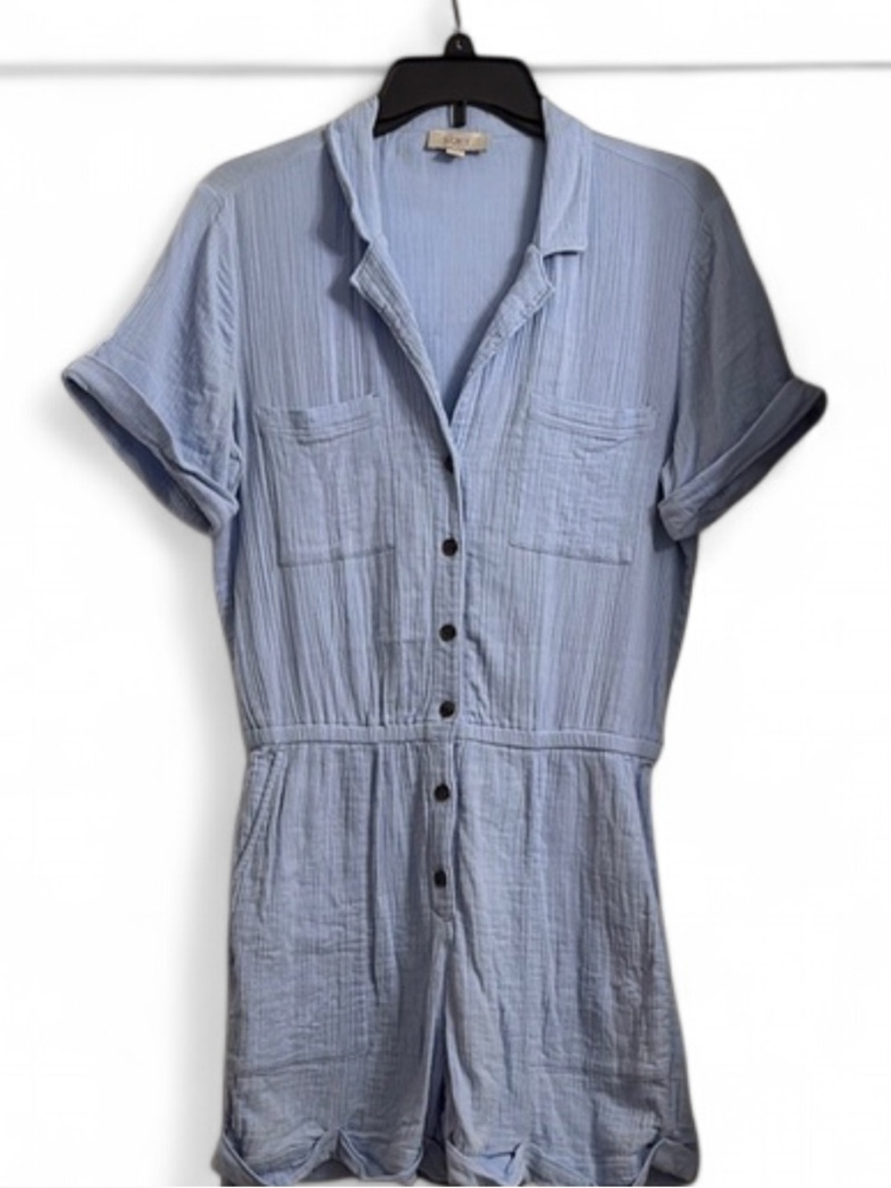 NWOT Loft Outlet Linen Light Blue Gauzy Romper